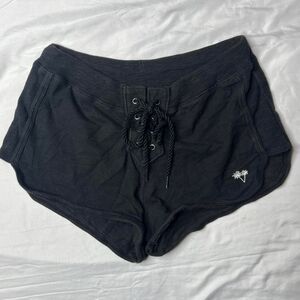 Victoria Secret Pink Black Lace Up Shorts